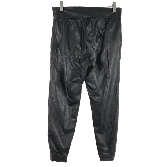 Commando Jogger Pants Faux Leather Medium Black Solid Stretch PT-2038 - Picture 4 of 8